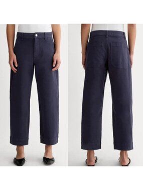 Everlane Wide Leg Crop Jeans Sz 6 Blue Organic Cotton Denim High Rise Minimalist